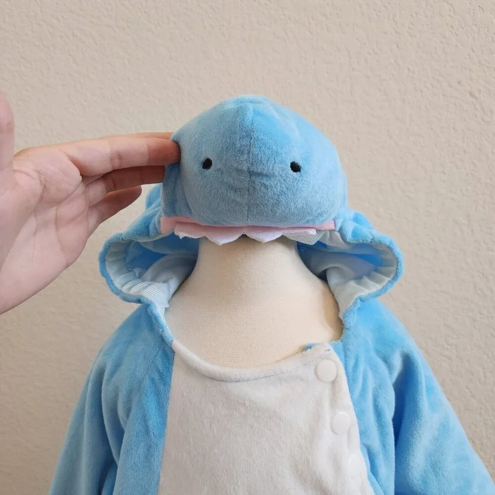 Baby Shark Blue Ocean Animal Pullover Hooded Costume Dress Up Infant 6-12M